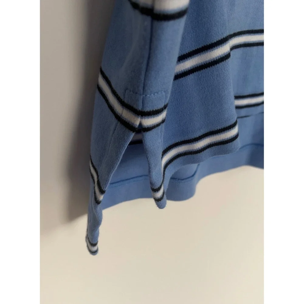 Polo Ralph Lauren Mens XL Blue Striped Short Sleeve Cotton Golf‎ Polo Shirt